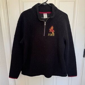 PINK Victoria's Secret Arizona State (ASU) Half-Zip Sherpa Sweatshirt